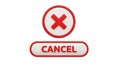 Red Cross Mark and Cancel Button with Text on a White Background x mark Royalty Free Stock Photo