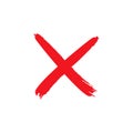 Red cross x vector icon. no wrong symbol. delete, vote sign. graphic design element set on white background Royalty Free Stock Photo