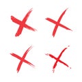 red crosses on white background. Cross symbol. Tick icon. check mark icon. Vector illustration. stock image. Royalty Free Stock Photo