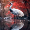 Red crowned crane Royalty Free Stock Photo