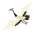 Red crowned crane icon vector illustration. Cartoon style Royalty Free Stock Photo