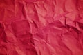 Red crumpled paper texture background. Royalty Free Stock Photo