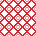 Red crystal David seamless pattern Royalty Free Stock Photo