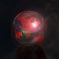 Red crystal globe north america 3d Royalty Free Stock Photo