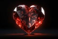 Red crystal in the shape of a heart. Luxurious red jewelry for Valentine's day Royalty Free Stock Photo