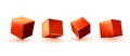 Red Cube 3d render. Set square block. Realistic isolated on a white background. vector illustration Royalty Free Stock Photo