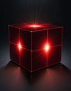 Luminous Red Cube Abstract Royalty Free Stock Photo