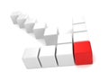 Red cube leader of arrow team group Royalty Free Stock Photo