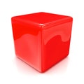 Red cube on white background