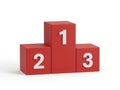 Red cubes displaying numbers 1, 2, and 3 in ascending order Royalty Free Stock Photo