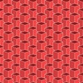 Red cubes seamless geometric 3d abstract pattern. Digital technology repeatable vector bright optical background. Yellow optical Royalty Free Stock Photo