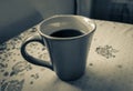 Red cup of coffee on grandmas table. Angra dos Reis Royalty Free Stock Photo