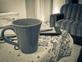 Red cup of coffee on grandmas table. Angra dos Reis Royalty Free Stock Photo