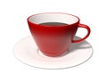 Red cup of coffee or tea