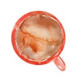 Red cup with coffee watercolor element