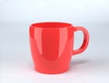 Red cup on gray background. 3d rendering illusration