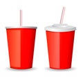 Red cup for soft drink, vector illustration Royalty Free Stock Photo