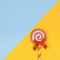 Red Cupcake Topper Paper Lollipop With bow