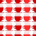 Red cups seamless pattern