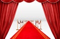 Red curatin and carpet Royalty Free Stock Photo