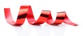 Red curling paper ribbon isolated on white background Royalty Free Stock Photo