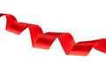 Red curly ribbon isolated on white background Royalty Free Stock Photo