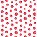 Red currant berries seamless pattern, hand drawn watercolor illustration Royalty Free Stock Photo