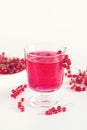 Red Currant Drink in Glass Summer Beverage Tasty Summer Drink White Backgriund Detox Infused Water Toned Royalty Free Stock Photo