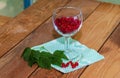 Red currant in a glass