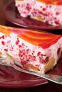 Red currant mousse with peaches