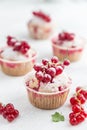 Red currant muffins with fresh berries and powdered sugar Royalty Free Stock Photo