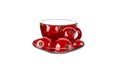 red currant and the outline of a cup and saucer Royalty Free Stock Photo