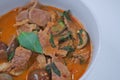 Red curry with beef Thai food , curry