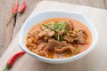 Red curry with pork and coconut milk (Panaeng), Thai food Royalty Free Stock Photo