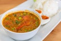 Red curry with roasted duck (Kaeng Pled Ped Yang). Royalty Free Stock Photo