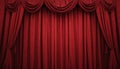 Red Curtain Backdrop Enhances Theatrical Performances in Stage Settings for Dramas and Plays Royalty Free Stock Photo