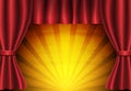 Red curtain on circus vintage background. Design for presentation, concert, show Royalty Free Stock Photo