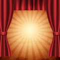 Red curtain on circus vintage background. Design for presentation, concert, show Royalty Free Stock Photo