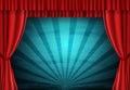 Red curtain on circus vintage background. Design for presentation, concert, show Royalty Free Stock Photo