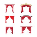 Red curtain cornice decor domestic fabric interior