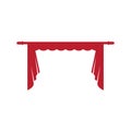 Red curtain cornice decor domestic fabric interior