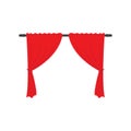 Red curtain cornice decor domestic fabric interior