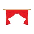 Red curtain cornice decor domestic fabric interior