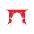 Red curtain cornice decor domestic fabric interior