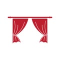 Red curtain cornice decor domestic fabric interior