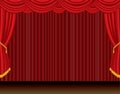 Red curtain dramatic stage