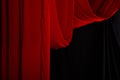 Red Curtain drape wave with studio lighting Royalty Free Stock Photo