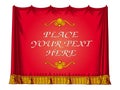 Red curtain frame vector