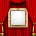 Red curtain with a gold frame Royalty Free Stock Photo