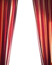 Red curtain isolated on white Royalty Free Stock Photo